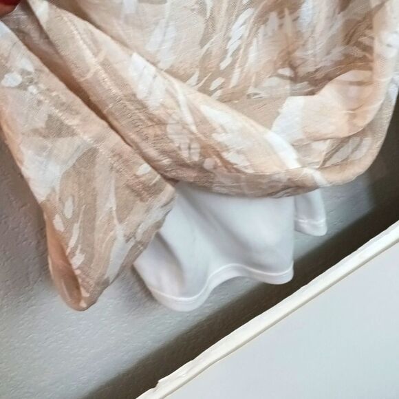 I.N. Studio Womens Tropical Cream Tan Wide Leg Pants sz1x - Picture 8 of 11